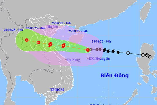 Bão số 5 có khả năng mạnh thêm khi di chuyển vào ngoài khơi Nghệ An - Hà Tĩnh