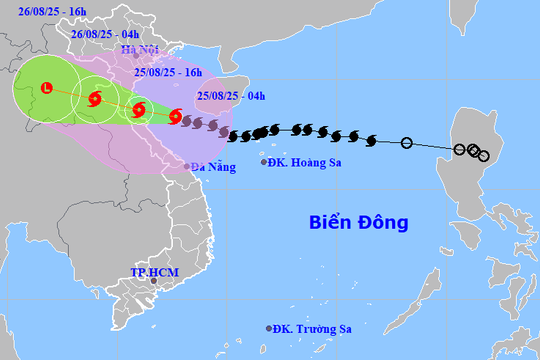 Bão số 5 sẽ gây gió mạnh cấp 12-14 trên đất liền từ phía nam Thanh Hóa đến Hà Tĩnh