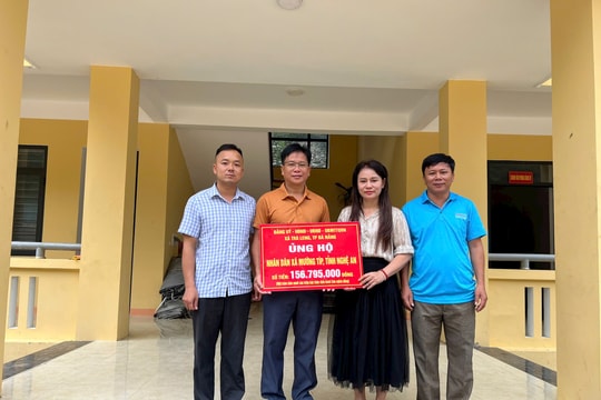 Xã Trà Leng quyên góp hơn 156 triệu đồng hỗ trợ vùng bão lũ tỉnh Nghệ An
