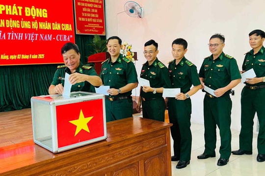 Biên phòng Cửa khẩu cảng Đà Nẵng ủng hộ nhân dân Cuba