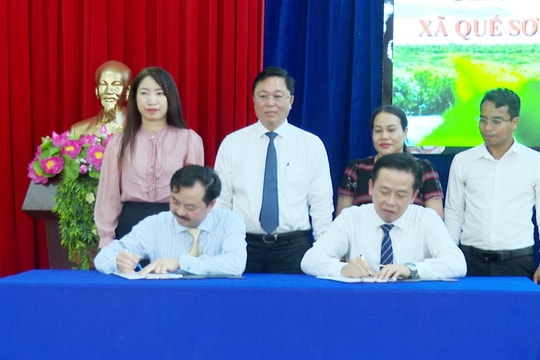 Hai xã Quế Sơn và Gò Nổi kết nghĩa với xã Sông Vàng