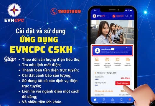 Kiểm soát hóa đơn tiền điện với app EVNCPC CSKH