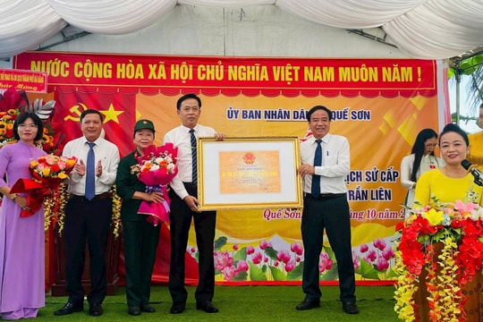 Xã Quế Sơn đón Bằng xếp hạng di tích lịch sử cấp tỉnh "Cơ sở cách mạng nhà ông Trần Liên"