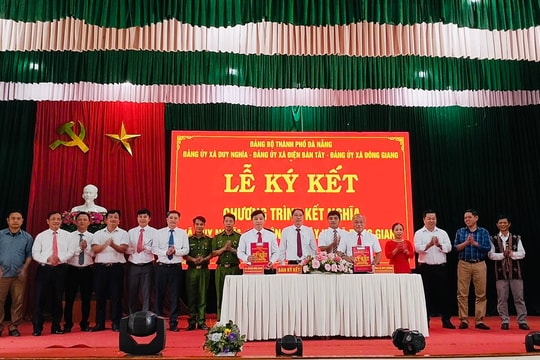 Hai xã Điện Bàn Tây và Duy Nghĩa kết nghĩa với xã Đông Giang