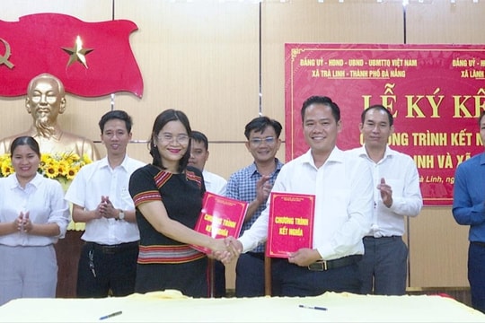 Hai xã Lãnh Ngọc và Trà Linh kết nghĩa, hỗ trợ nhau phát triển