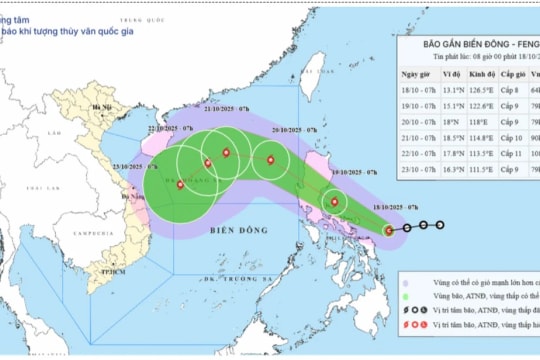 Áp thấp nhiệt đới mạnh lên thành bão gần Biển Đông