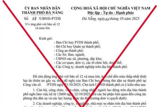 Không có chủ trương cho nghỉ làm việc, dừng hoạt động chợ từ chiều 22/10 do bão số 12