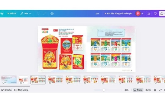 Lịch Tết Hải Đăng hướng dẫn thiết kế lịch để bàn cá nhân bằng Canva