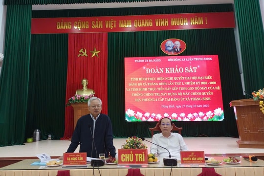 Hội đồng Lý luận Trung ương làm việc với Đảng ủy xã Thăng Bình