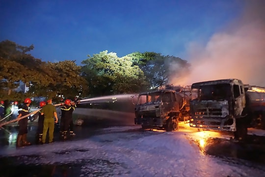 Công an Đà Nẵng tìm nhân chứng vụ cháy xe bồn chở xăng dầu trên đường Lê Văn Hiến