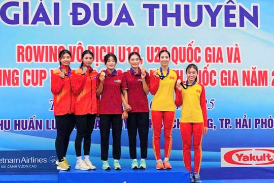 Đà Nẵng giành 5 huy chương giải đua thuyền Rowing U19 và U23 quốc gia