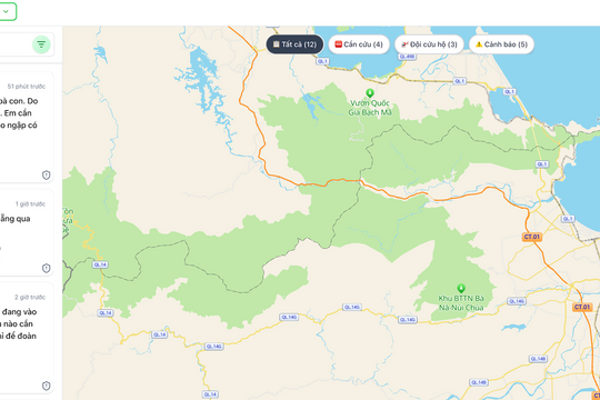 Bản đồ cứu hộ trực tuyến hỗ trợ người dân vùng lũ