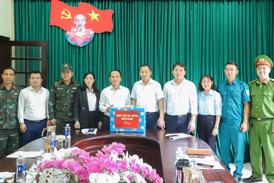 Phó Bí thư Thường trực Thành ủy Nguyễn Đình Vĩnh kiểm tra công tác khắc phục mưa lũ tại xã Nông Sơn