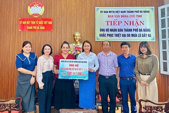 Phường Điện Bàn Đông vận động hơn 620 triệu đồng ủng hộ người dân vùng lũ phía Bắc