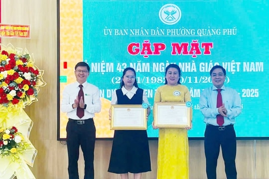 Phường Quảng Phú tuyên dương giáo viên tiêu biểu năm học 2024 - 2025