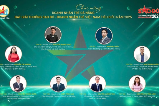 8 doanh nhân Đà Nẵng nhận giải thưởng Sao Đỏ năm 2025
