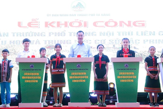 Bí thư Thành ủy Đà Nẵng Lê Ngọc Quang dự lễ khởi công Trường Phổ thông nội trú liên cấp Tiểu học và THCS Đắc Pring