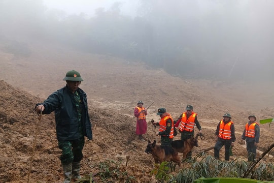 Vụ sạt lở đất tại xã Hùng Sơn: Dùng chó nghiệp vụ tìm kiếm nạn nhân mất tích