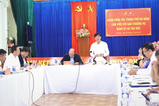 Lãnh đạo thành phố làm việc với Đảng ủy xã Trà Đốc