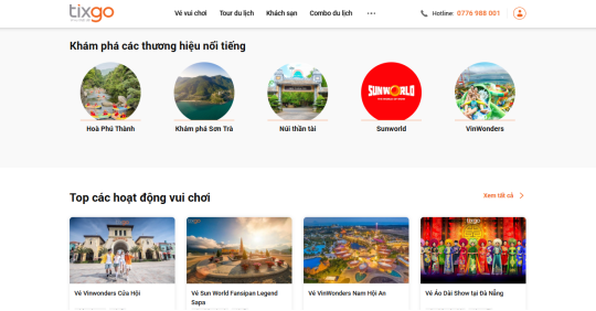 Tixgo - Nền tảng đặt tour du lịch trực tuyến uy tín
