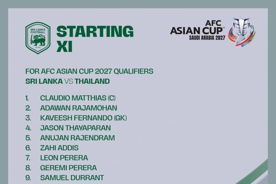 Thái Lan hạ Sri Lanka 1-0 tại vòng loại Asian Cup 2027