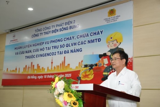 Huấn luyện nghiệp vụ phòng cháy chữa cháy và cứu nạn cứu hộ năm 2025 tại Công ty Thủy điện Sông Bung: Nâng cao kỹ năng, củng cố tinh thần sẵn sàng ứng phó