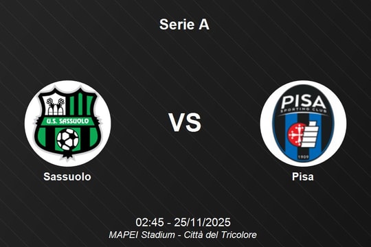 Nhận định Sassuolo vs Pisa - Serie A: Ít bàn, cửa hòa hoặc Pisa