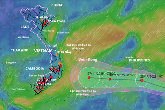 Sắp xuất hiện bão trên Biển Đông, không khí lạnh tăng cường gây gió mạnh
