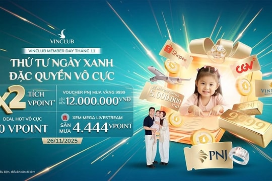 VinClub Member Day 26/11: Nhân đôi điểm thưởng và nhiều ưu đãi
