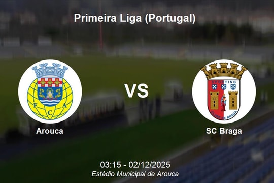 Nhận định Arouca vs SC Braga - Primeira Liga 03:15 02/12