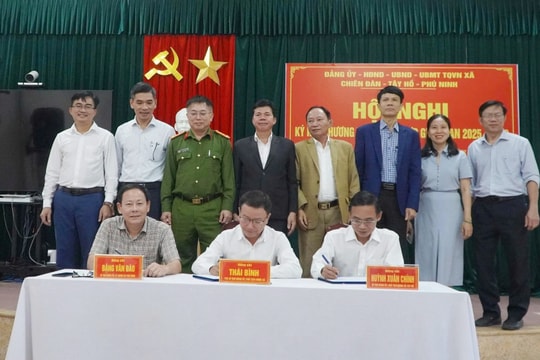 Xã Chiên Đàn, Tây Hồ, Phú Ninh ký kết chương trình phối hợp hỗ trợ nhau phát triển