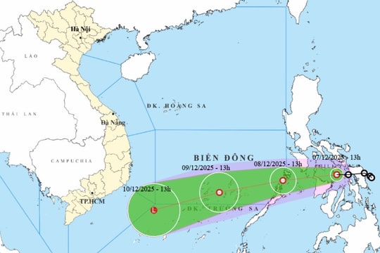Miền Trung có mưa rải rác trong tuần đến, áp thấp nhiệt đới di chuyển nhanh trên Biển Đông