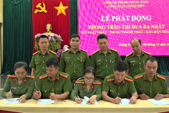 Công an xã Thạnh Bình và Thăng Điền phát động phong trào thi đua “Ba nhất”