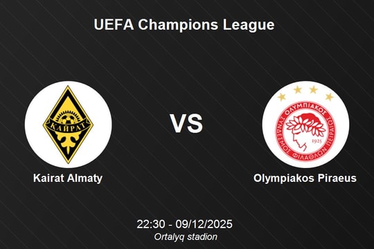Nhận định Kairat Almaty - Olympiakos Piraeus, 22:30 09/12