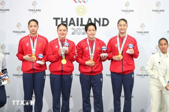 Liên tiếp giành huy chương Vàng, Việt Nam lên top 2 bảng tổng sắp huy chương SEA Games 33