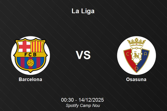Nhận định Barcelona vs Osasuna - La Liga: chủ nhà áp đảo