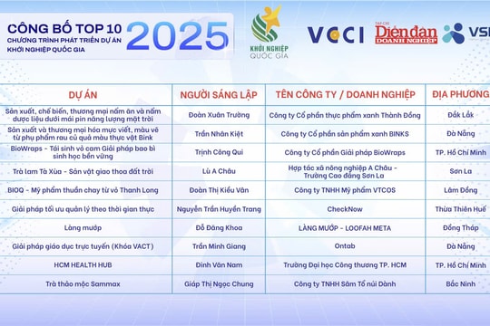 Đà Nẵng có 2 dự án lọt vào top 10 chương trình Phát triển dự án khởi nghiệp quốc gia năm 2025