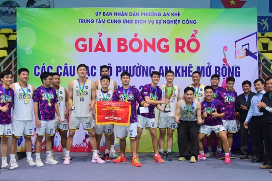 Đội bóng phường An Khê vô địch Giải bóng rổ các câu lạc bộ phường An Khê mở rộng