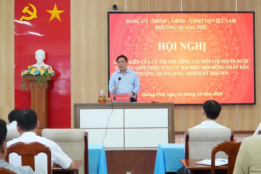 Phường Quảng Phú lấy ý kiến cử tri đối với người dự kiến ứng cử đại biểu HĐND phường