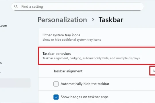 Cách chuyển thanh tác vụ Windows 11 sang trái đơn giản nhất