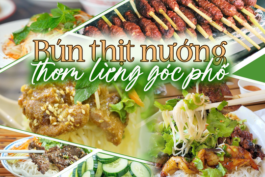 Bún thịt nướng - Thơm lừng góc phố