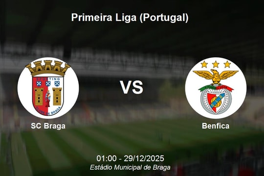 Nhận định SC Braga vs Benfica - Đại chiến top đầu Primeira Liga