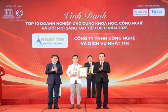 Nhất Tín được vinh danh Top 10 Doanh Nghiệp ứng dụng khoa học, công nghệ và đổi mới sáng tạo tiêu biểu