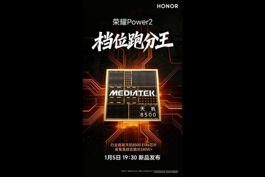 HONOR Power 2 sở hữu chip Dimensity 8500 Elite với hiệu năng 2.4 triệu điểm AnTuTu