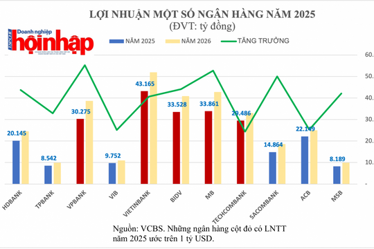 Dự báo loạt ngân hàng Việt cán mốc lợi nhuận tỷ USD trong năm 2025