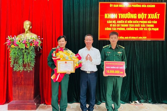 Khen thưởng Đồn Biên phòng Hải Vân trong phòng, chống ma túy và tội phạm