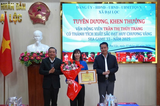 Đại Lộc khen thưởng vận động viên Trần Thị Thùy Trang