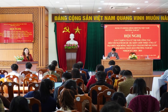 Tam Kỳ lấy ý kiến cử tri nơi công tác đối với người dự kiến giới thiệu ứng cử đại biểu HĐND 2 cấp