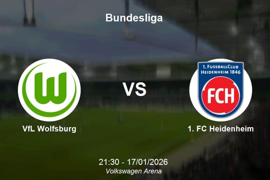 Nhận định VfL Wolfsburg vs 1. FC Heidenheim - Bundesliga ngày 17/1