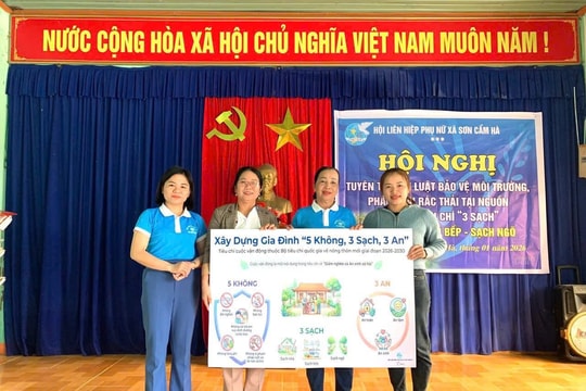 Phụ nữ xã Sơn Cẩm Hà xây dựng gia đình “5 không, 3 sạch, 3 an”